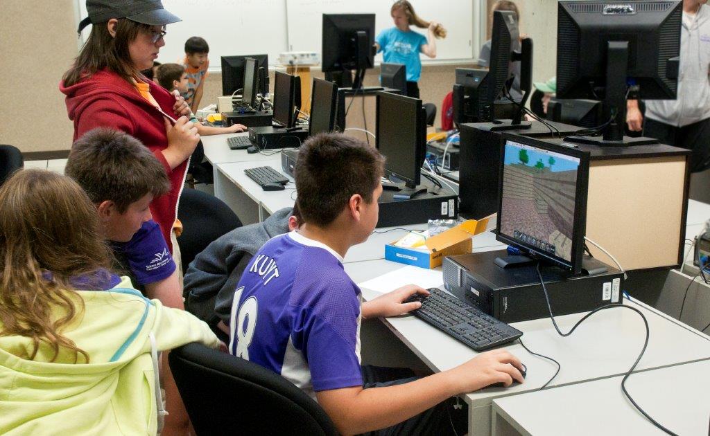 YC Kids' Camps youth in 2015 Minecraft code camp activity
