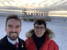 Dr. Michael Ross and Simon Geoffroy-Gagnon in Arviat, Nunavut